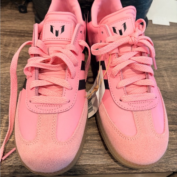 adidas Pink & Black Women's Sneakers (Messi) - Picture 2 of 7